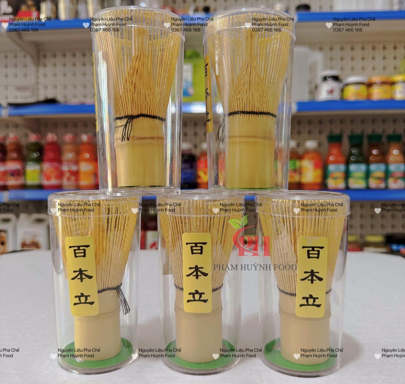 Chổi đánh Matcha cọ tre