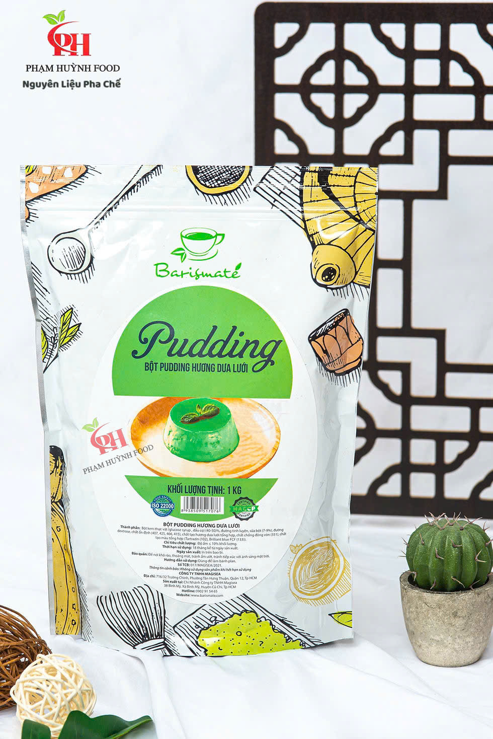 Bột Pudding Barismate Dưa Lưới 1kg