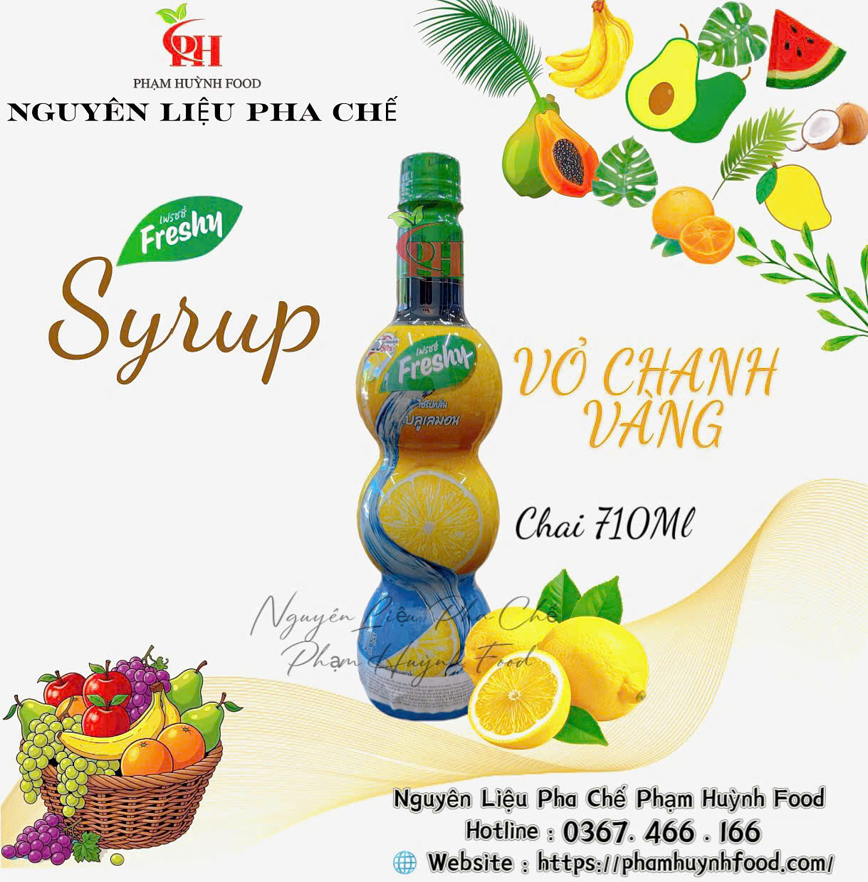 Siro Freshy 710ml - Vỏ Chanh Vàng