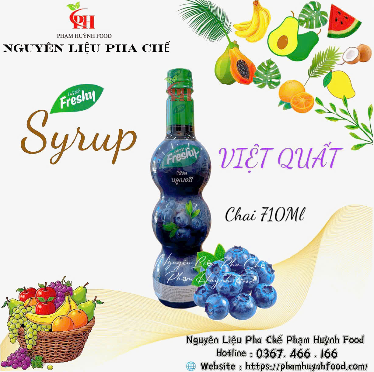 Siro Freshy 710ml - Việt Quất